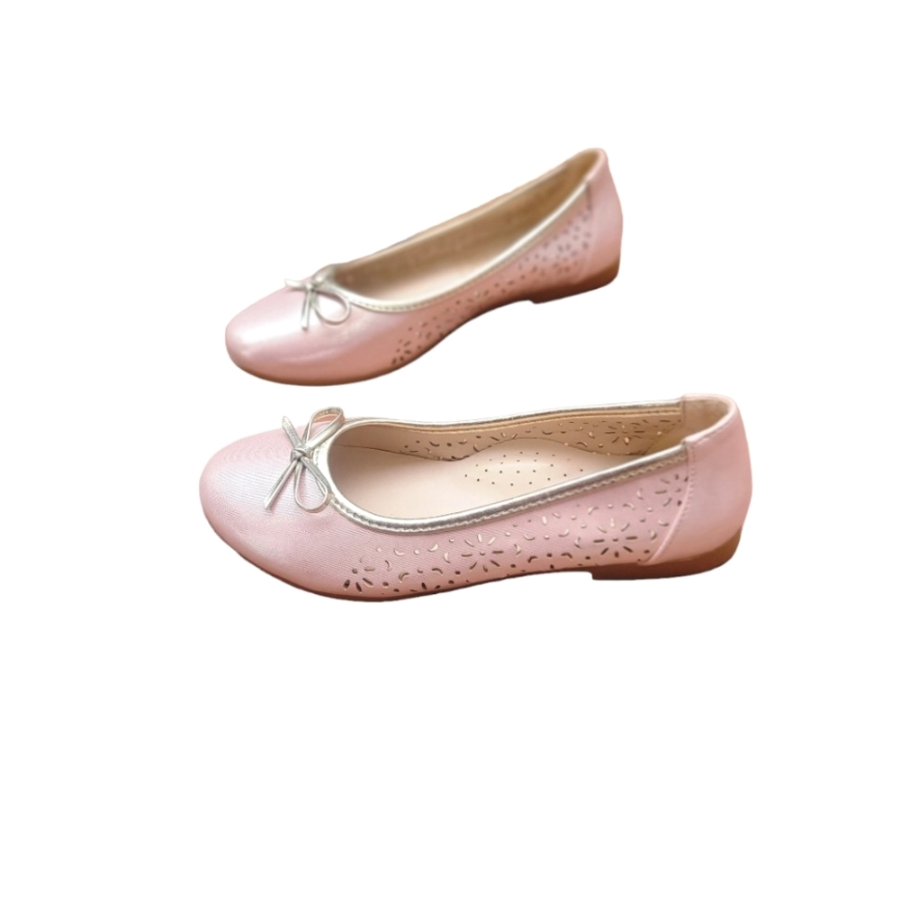 Perla Soft Pink Floral Perforated Ballerina Flats